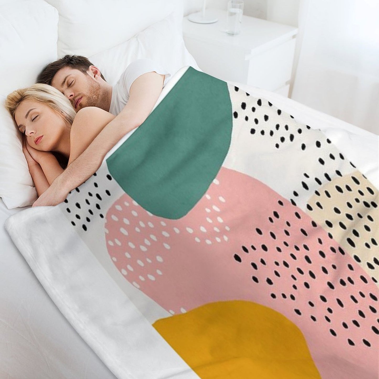 Abstract, Mid Century Modern Kids Wall Art, Nursery Room Throw Blanket