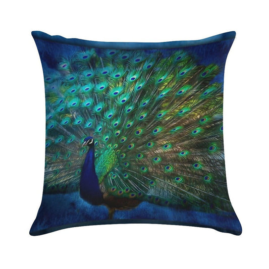 Being Yourself - Peacock Art Soft Hidden Zipper Throw Pillow