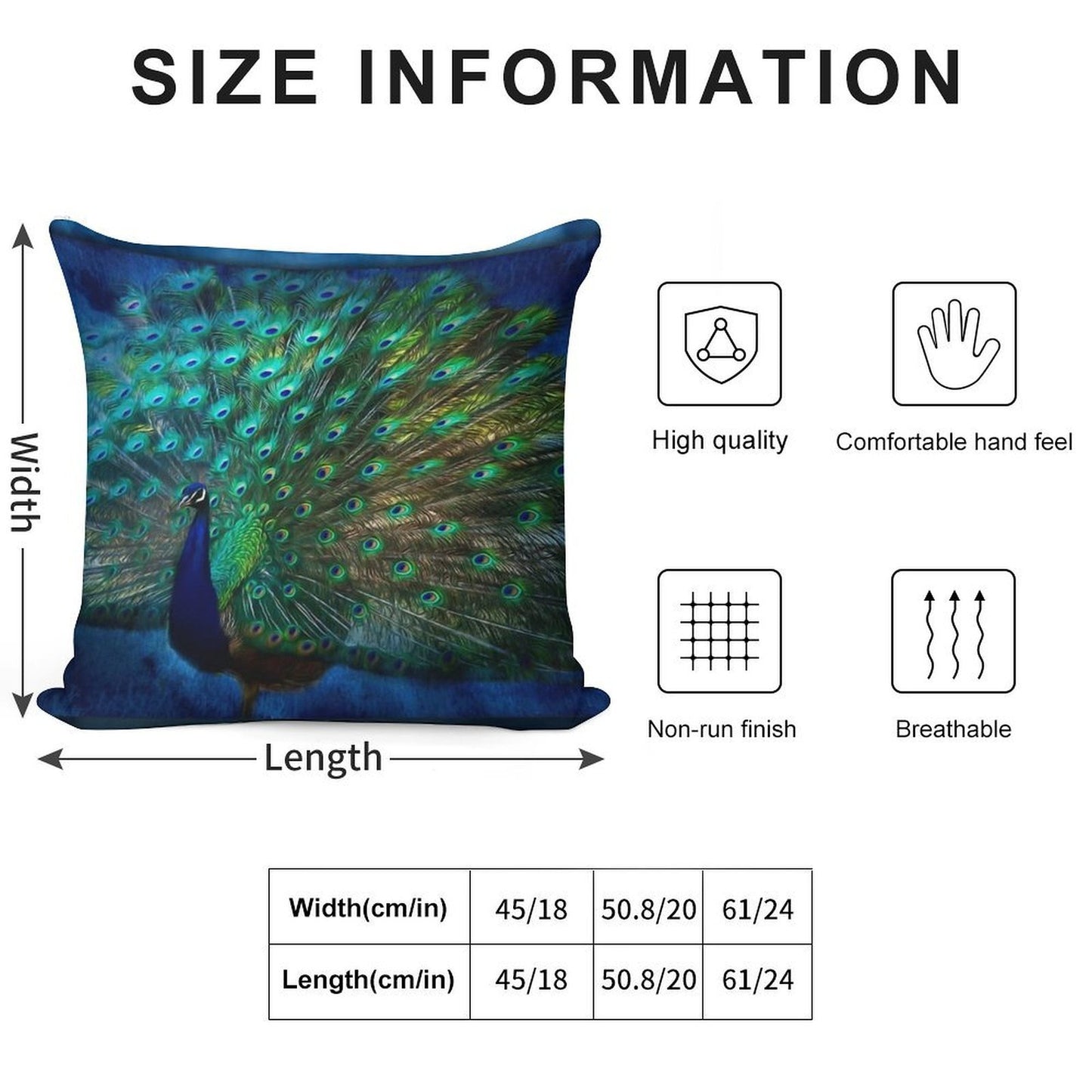 Being Yourself - Peacock Art Soft Hidden Zipper Throw Pillow