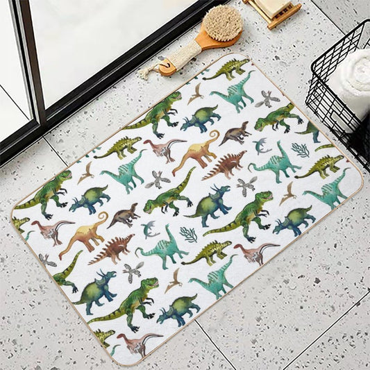 Dino-Mite Dreams for Kids Trendy Dinosaur Pattern Unique Gift Idea. Bath Mat