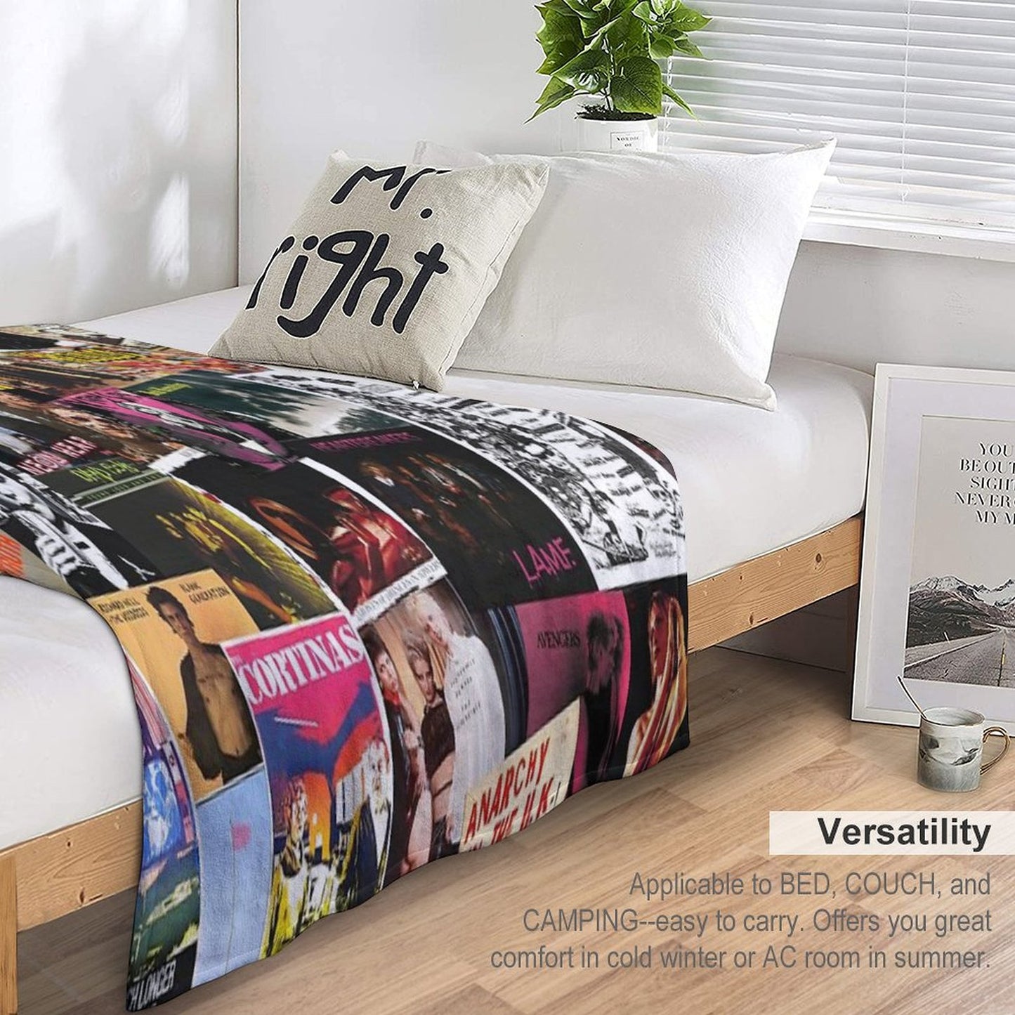 70s Punk Rock Music Throw Blanket