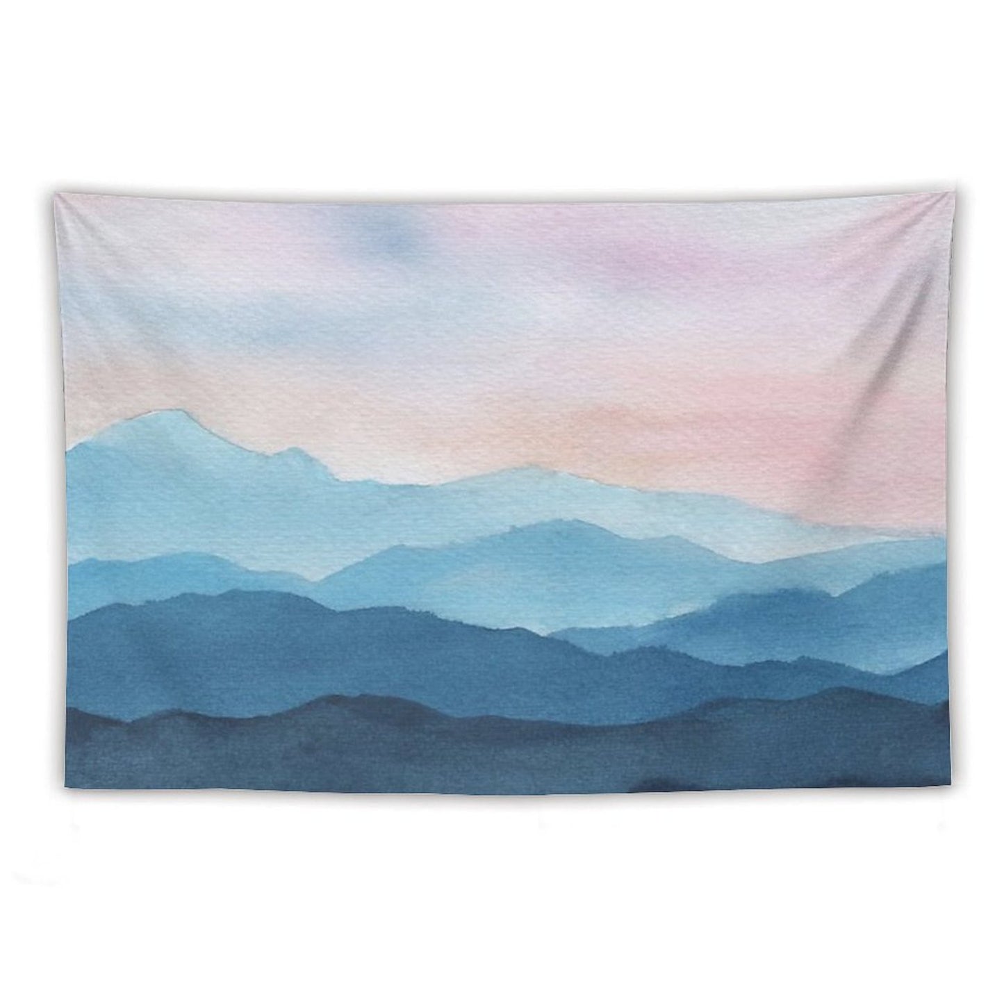 Blue Abstract Mountains Tapestry