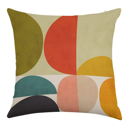 Mid Century 3 Linen Throw Pillow Cover