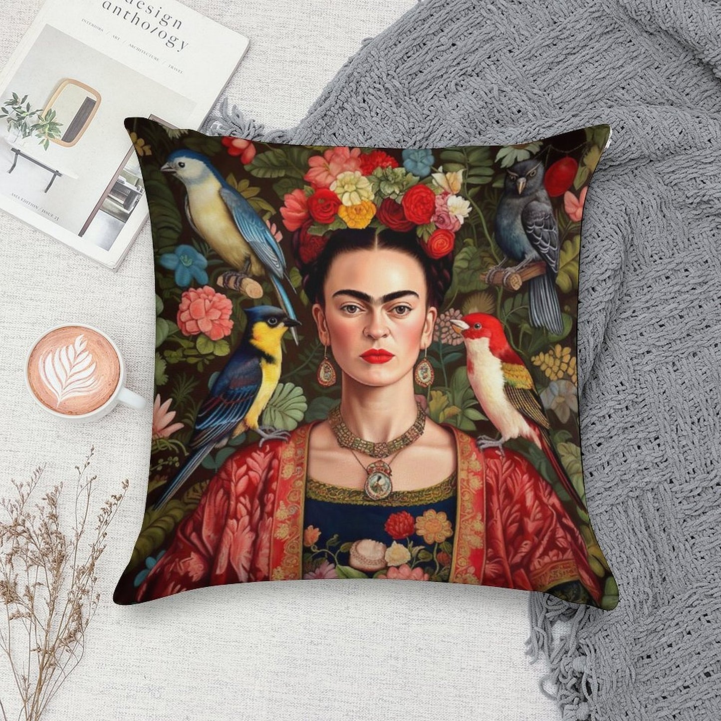 Frida Kahlo 7 Soft High-Density Material Throw Pillow