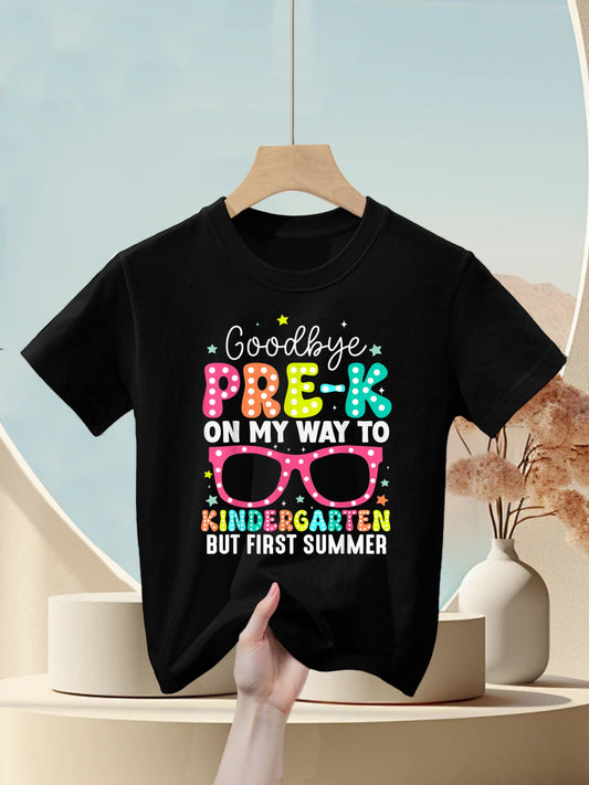 Goodbye Pre-k Graduation To Kindergarten First Summer Kids T-Shirt