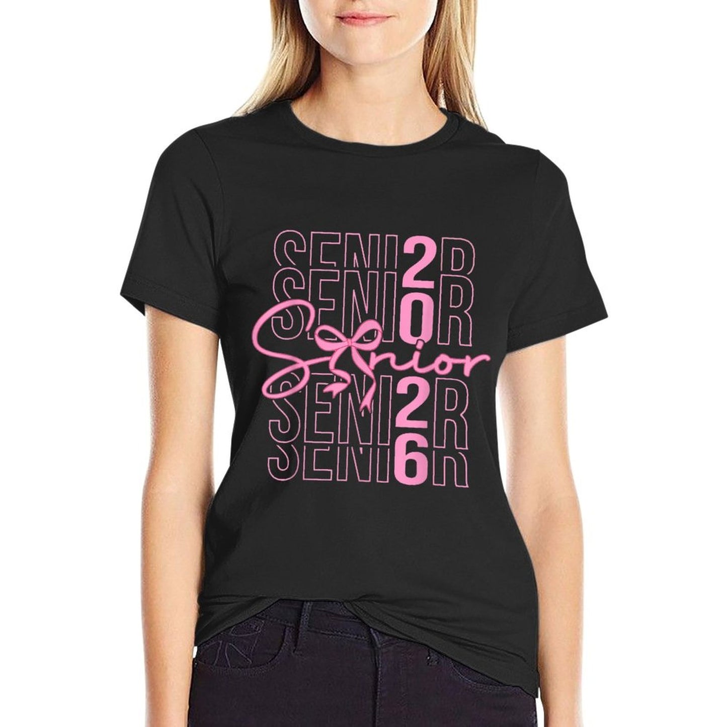 Senior 2026 Class of 2026 Coquette Pink Bow Graduation 2026 T-Shirt