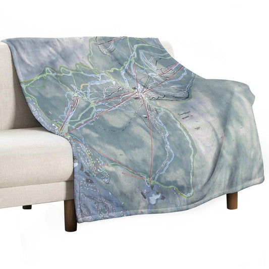 Tremblant Resort Trail Map Throw Blanket