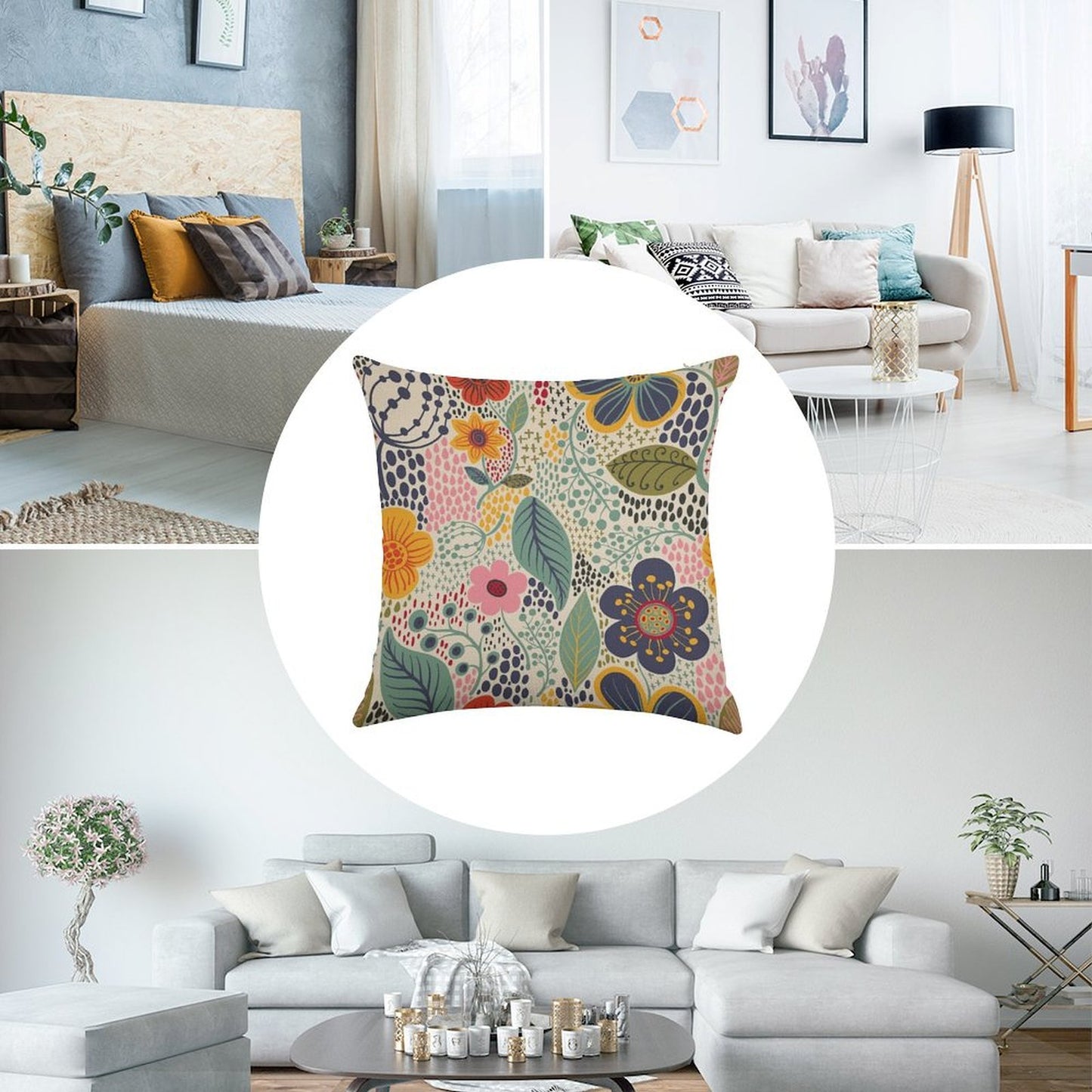 Secret Garden Linen Throw Pillow Cover