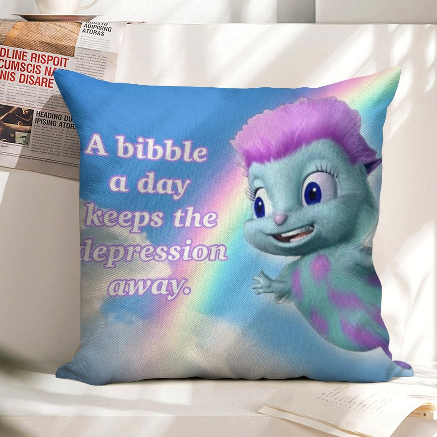 Bibble Motto Linen Throw Pillow Cover