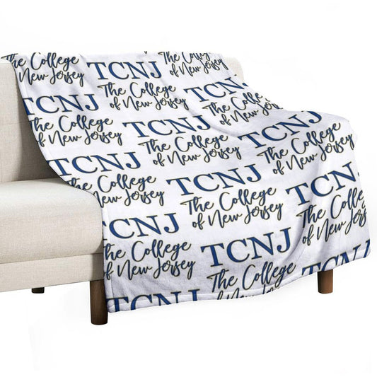 TCNJ The College of NJ Script Logo Throw Blanket