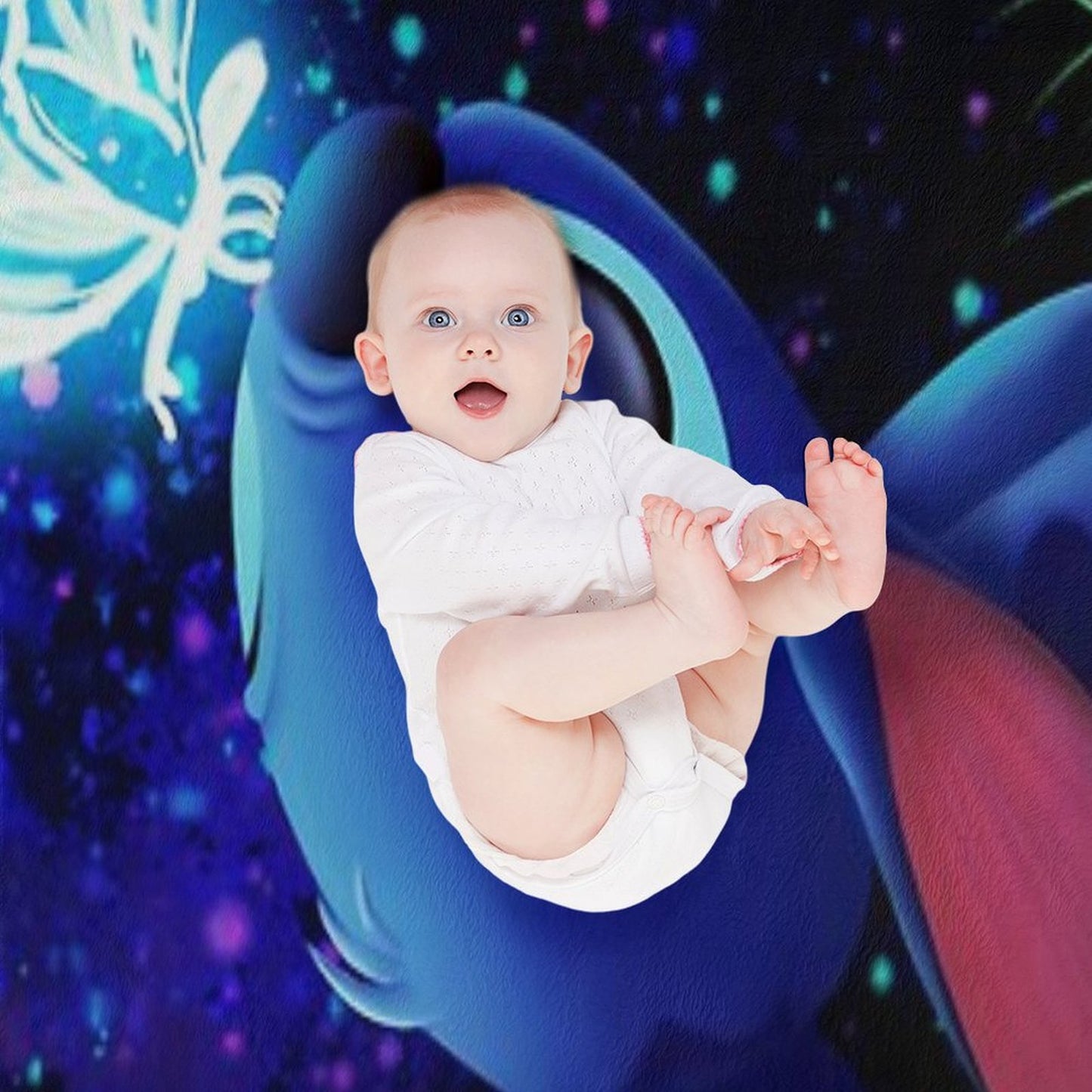 Stitch Butterfly Starry Sky Throw Blanket