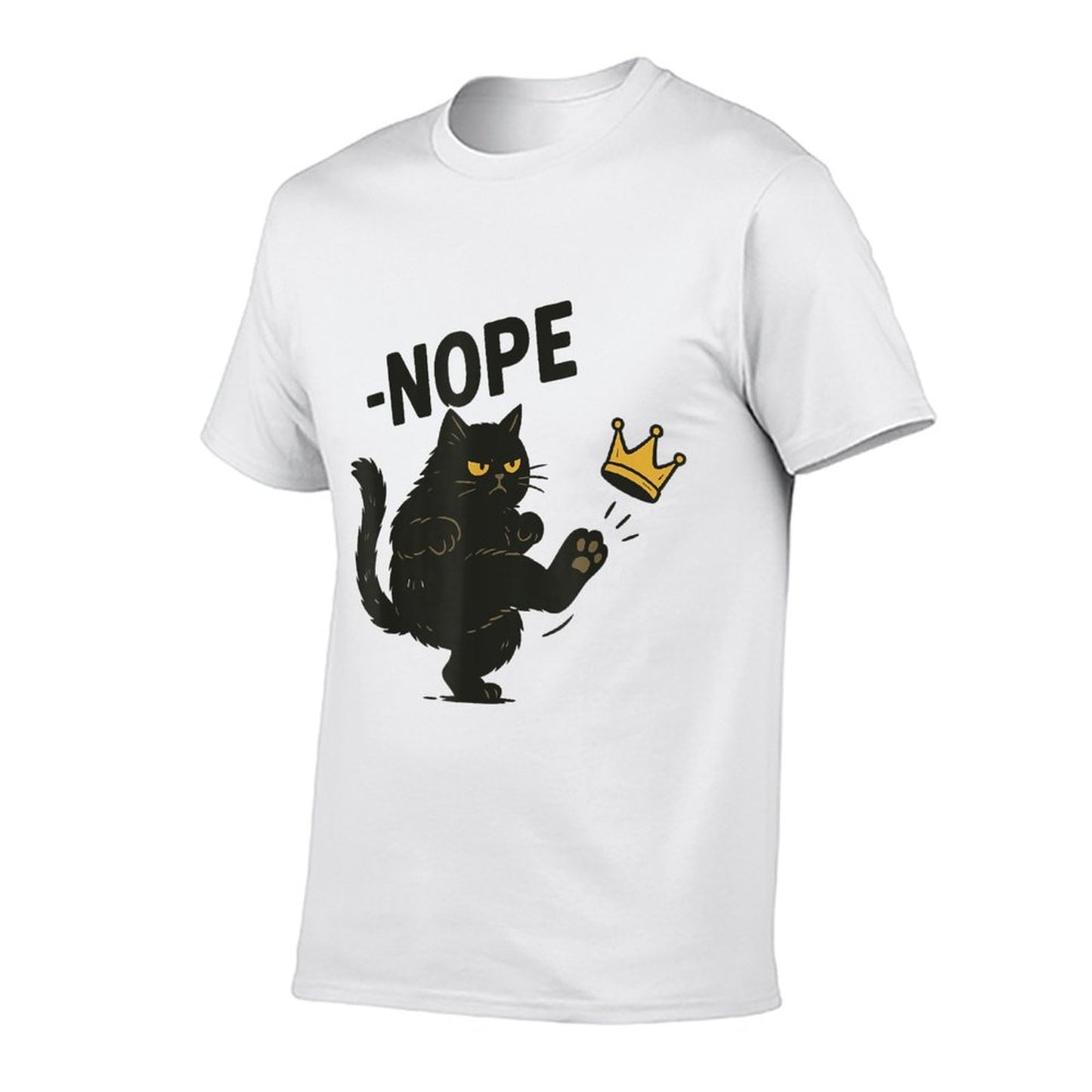 No Kings in America Black Cat Funny Political Meme Patriotic Lightweight T-Shirt