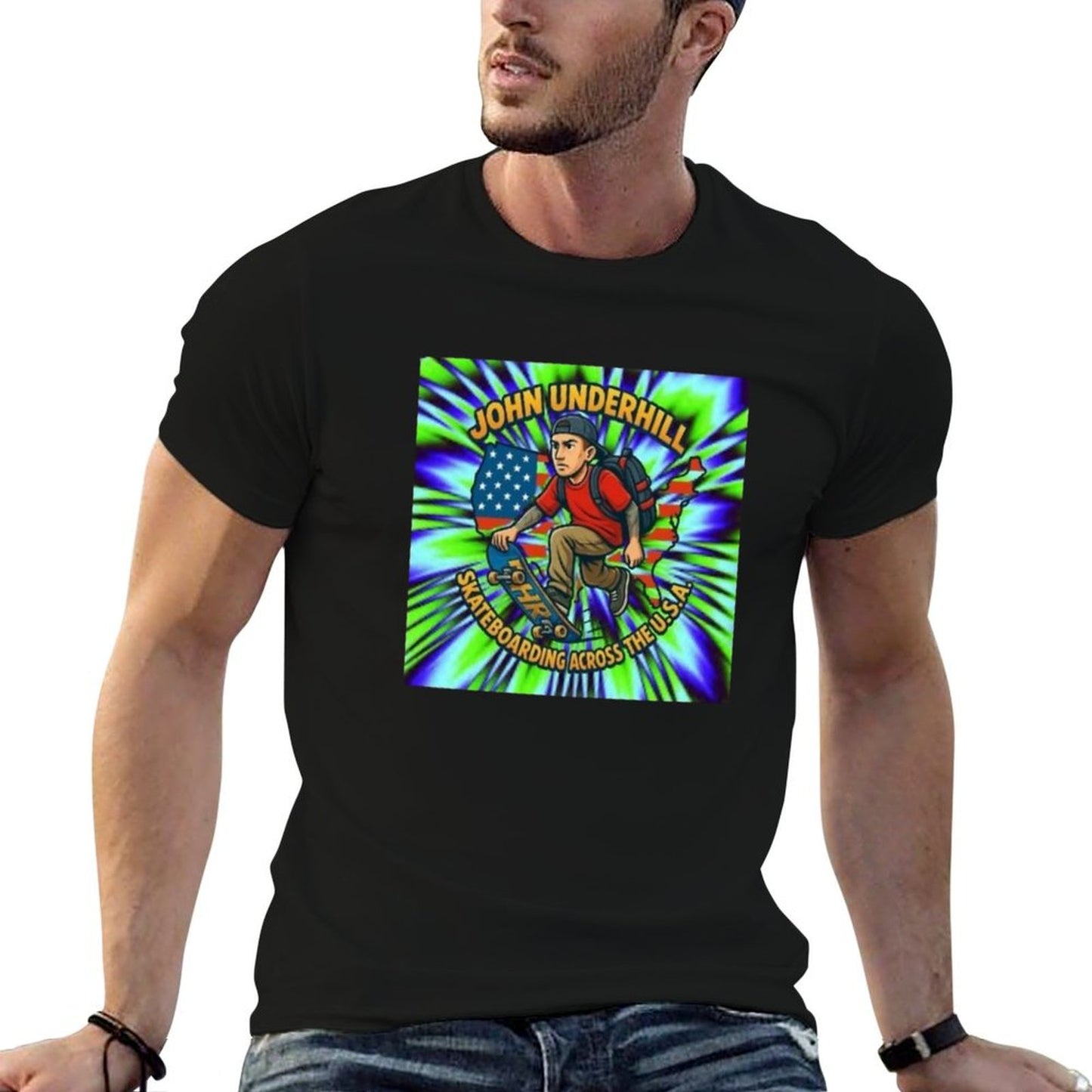 Skateboarding Across America Tagless Design T-Shirt