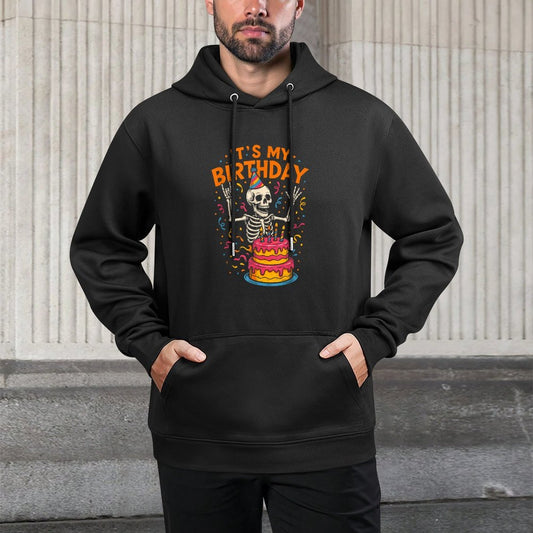 Its My Birthday Women Men, Halloween Skeleton Birthday Customizable Surface Hoodie