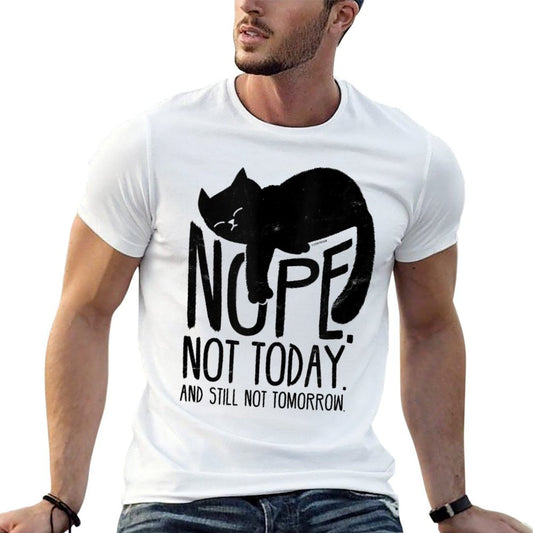 Cat Motive Funny Fun Retro Nope Not Today Eco-friendly Material T-Shirt