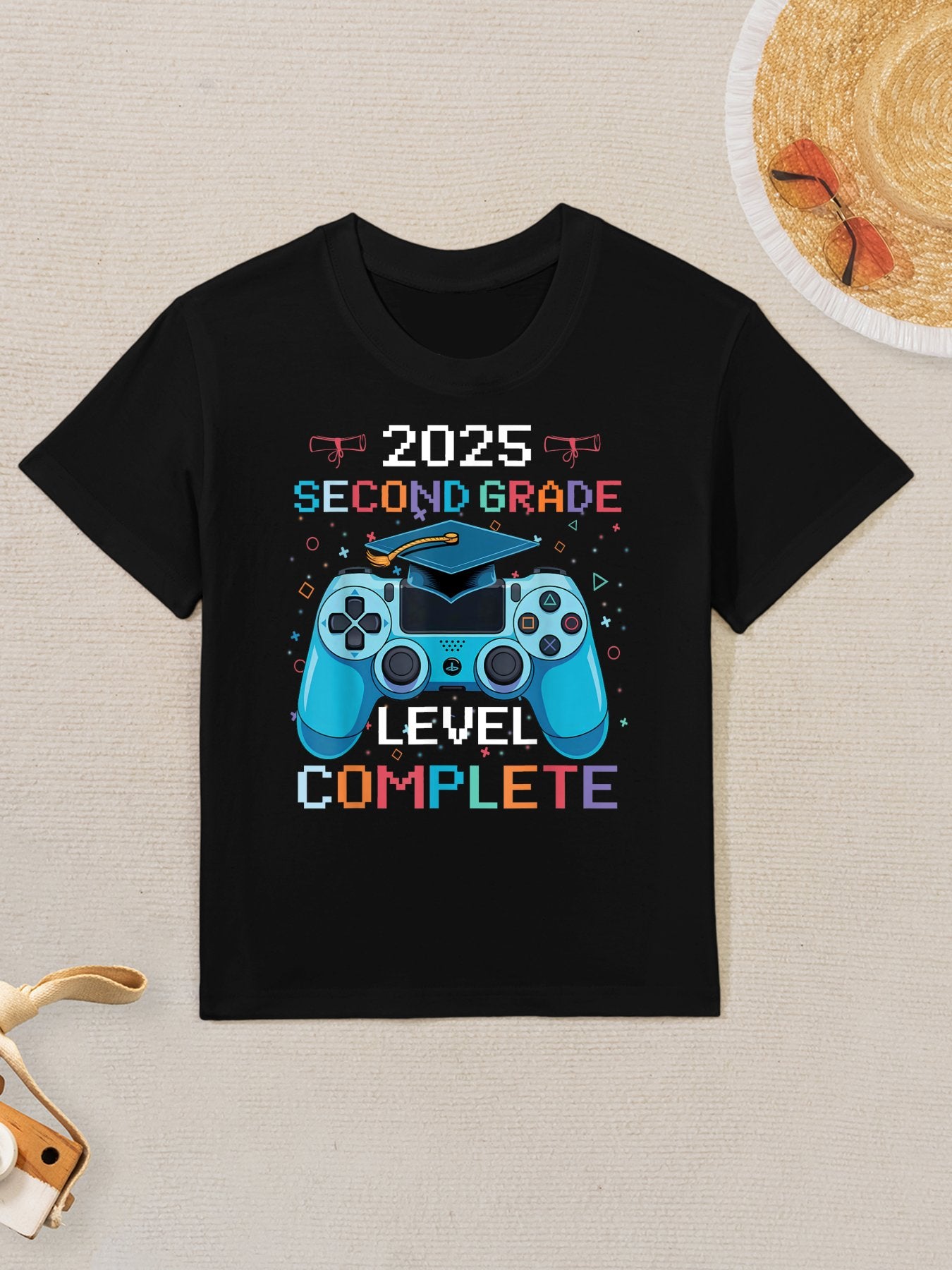 2nd Grade Level Complete Video Gamer Boy Graduation Kids T-Shirt