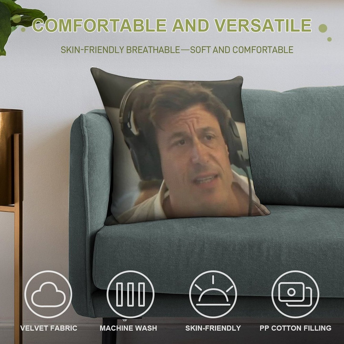 Confused Toto Wolff Soft Easy Maintenance Throw Pillow