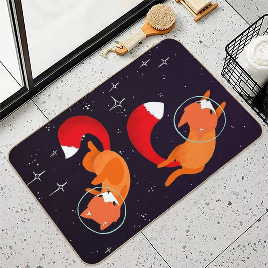Space Foxes Bath Mat