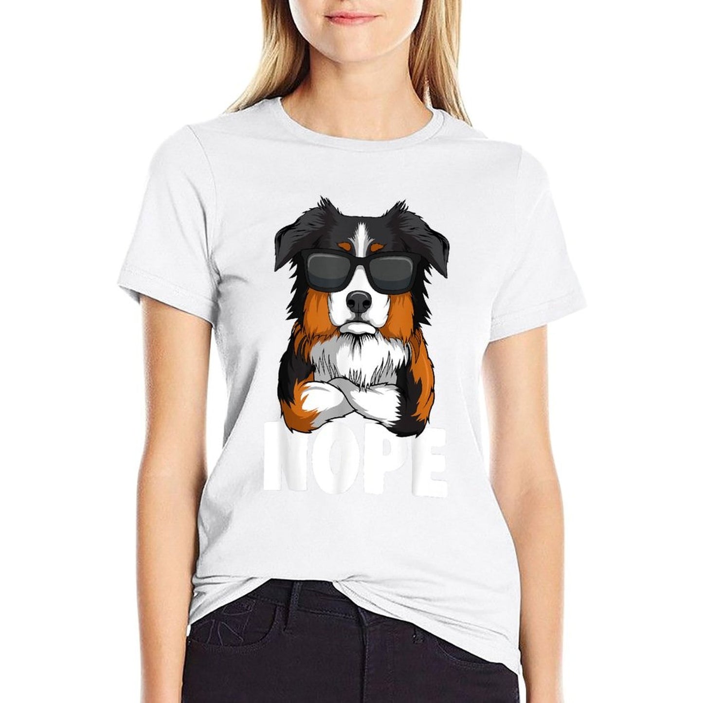Australian Shepherd Aussie Dog Rolled Sleeves T-Shirt