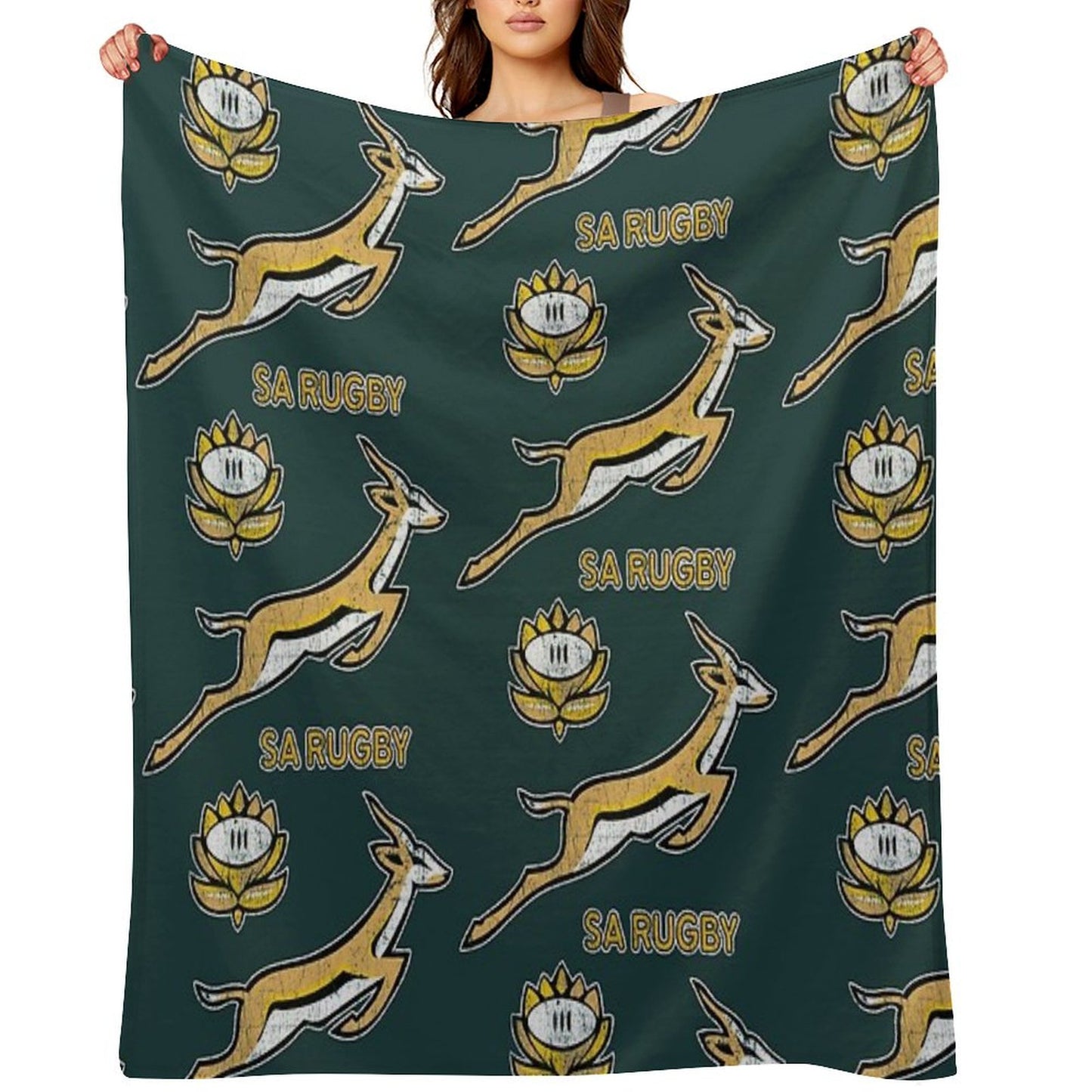 SA Rugby - Vintage Springbok Logo Throw Blanket