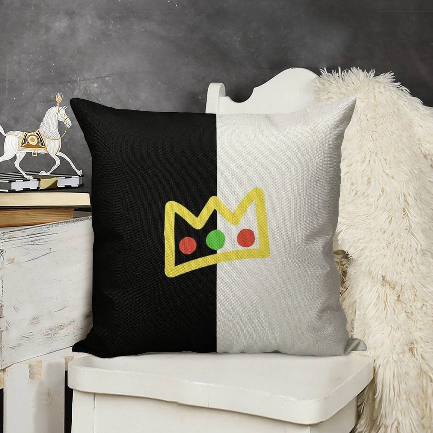 Ranboo Crown Half (long Version) Linen Throw Pillow Cover