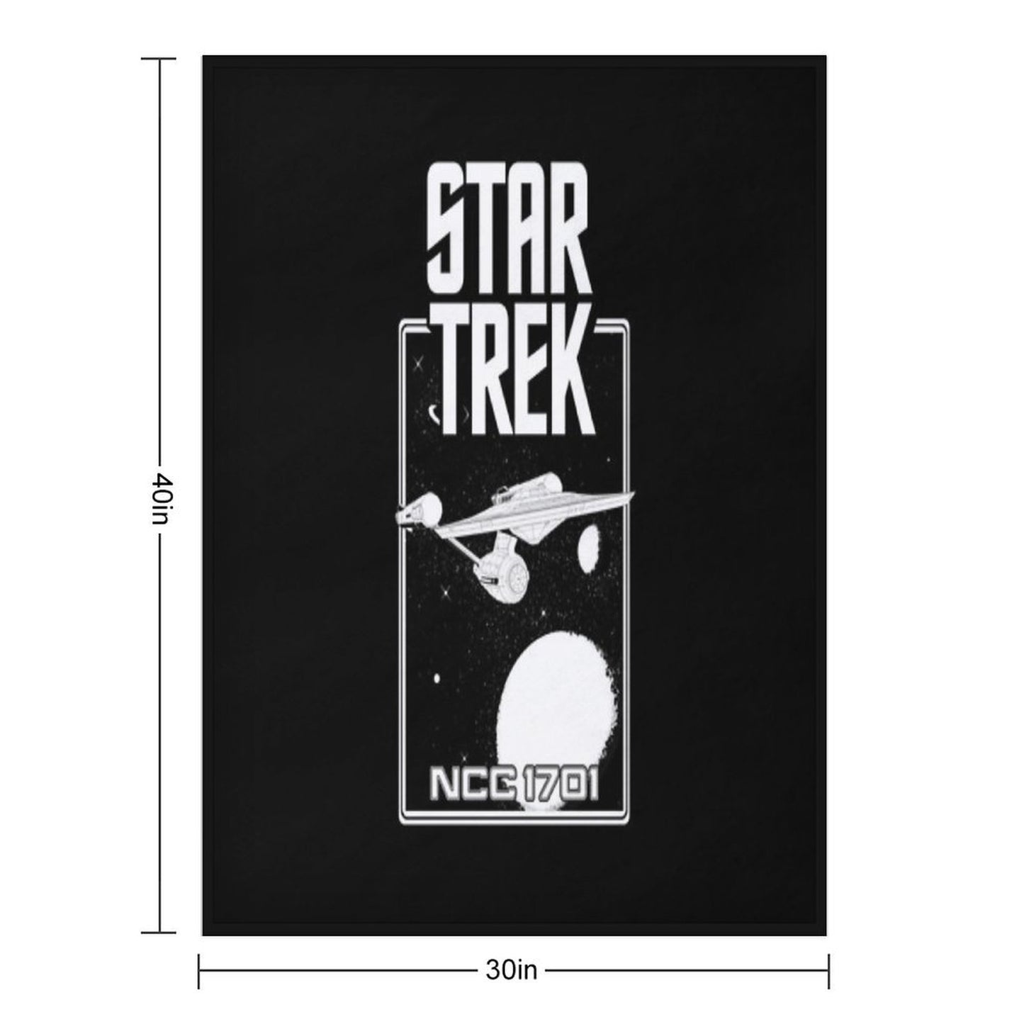 Enterprise NCC 1701 Black And White Throw Blanket