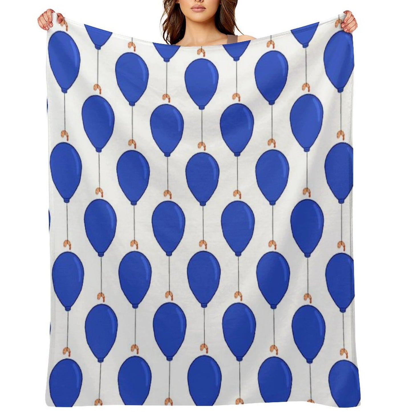 Shrimp Balloon Throw Blanket