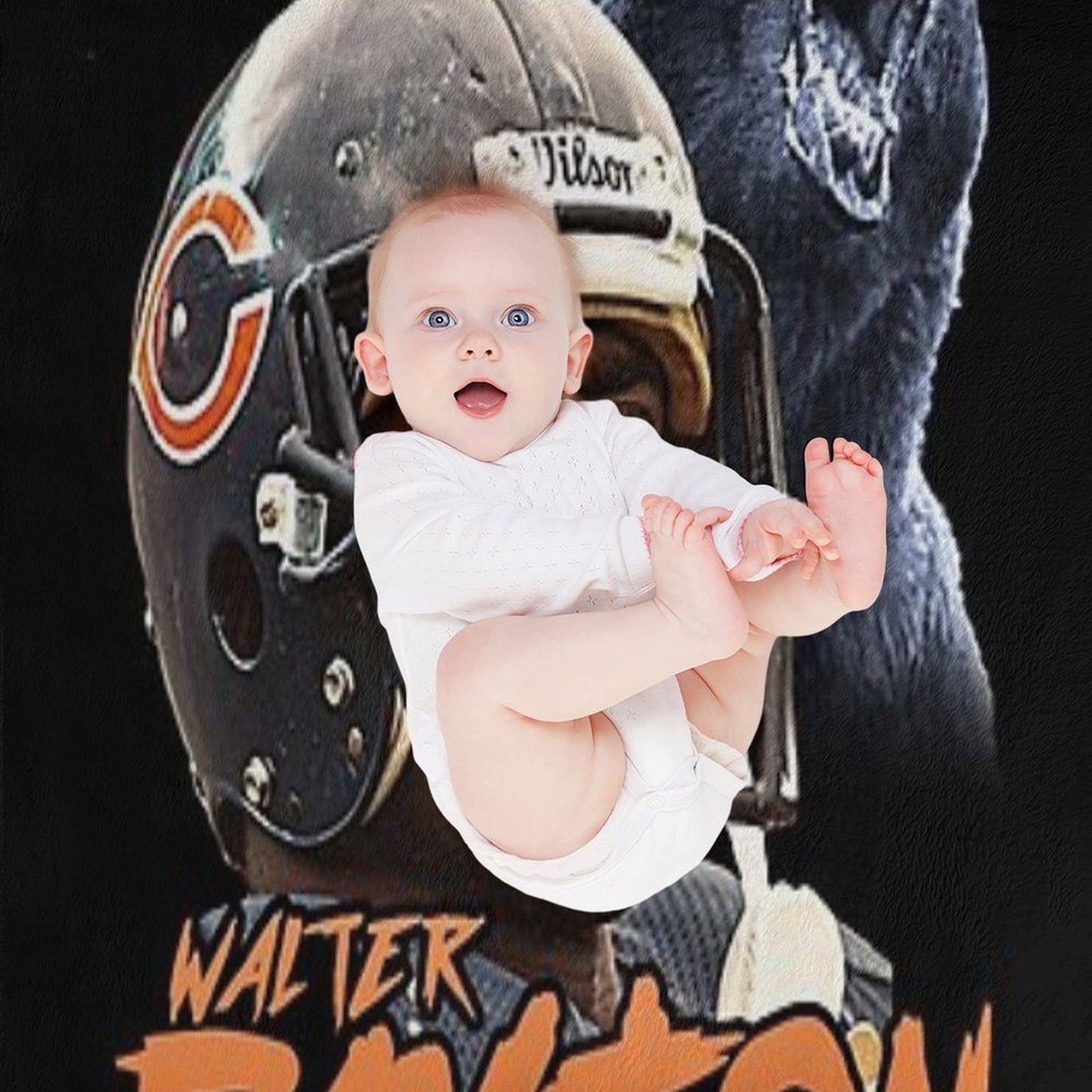 Walter Payton Vintage Chicago Bears Fan Design T-Shirt Throw Blanket