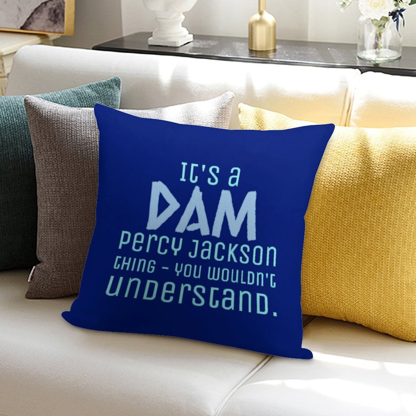It's A Dam Percy Jackson Thing Drawing Soft Anti-Pilling Throw Pillow