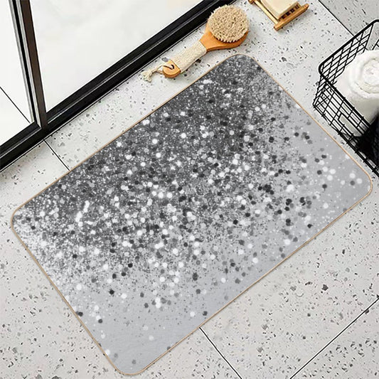 Soft Silver Gray Glam #1 (Photo of Glitter Only - Not Reflective) Bath Mat
