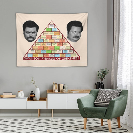 Ron Swanson Pyramid of Greatness Tapestry