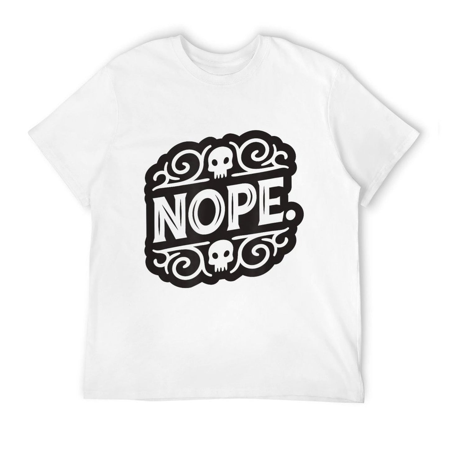 Nope Ribbed Collar T-Shirt