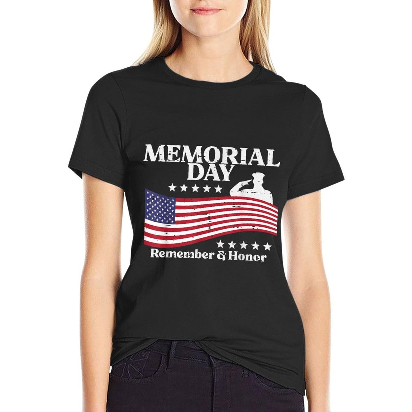 Memorial Day USA Remember Honor Patriot Men Women Kids Trendy Pattern T-Shirt
