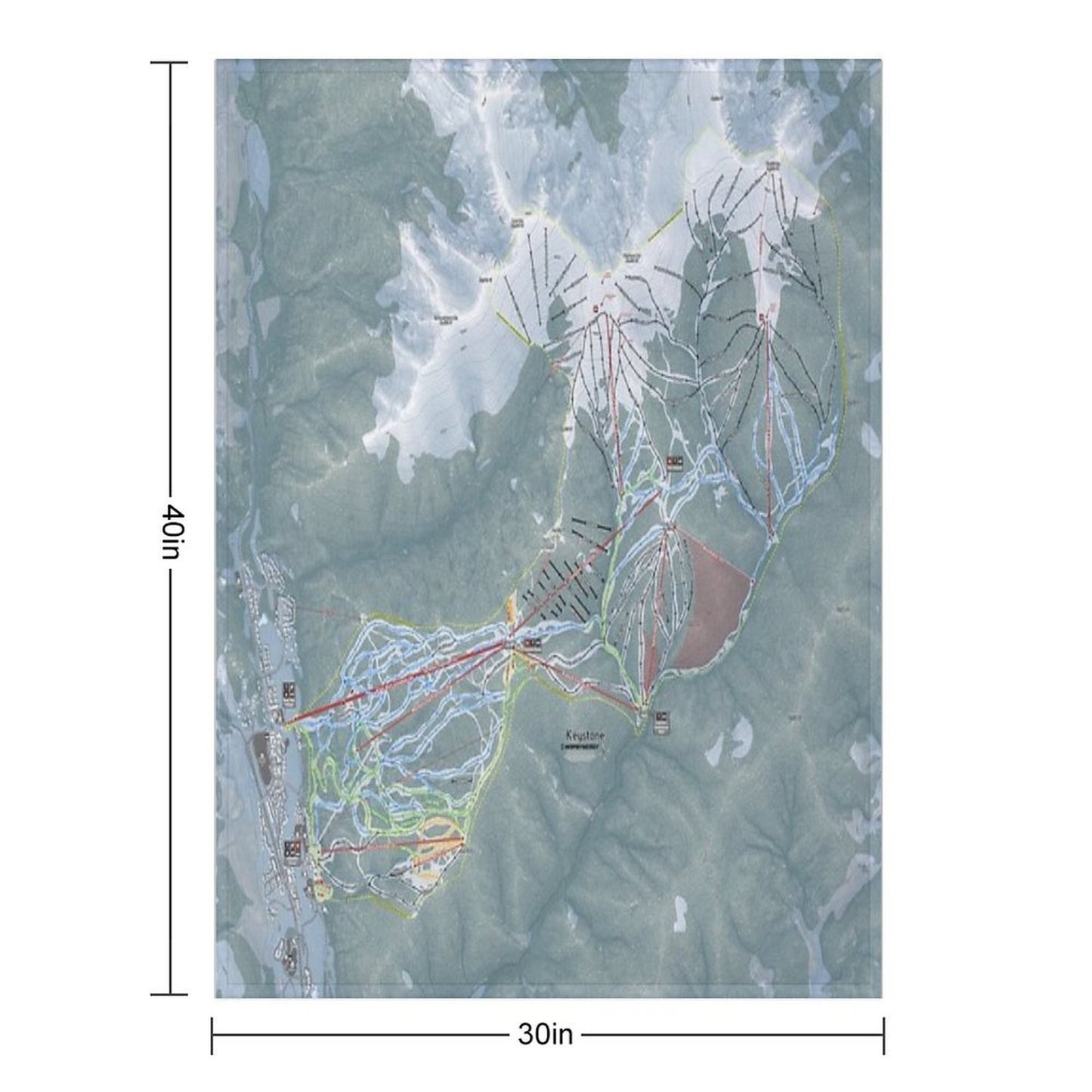 Keystone Resort Trail Map Throw Blanket