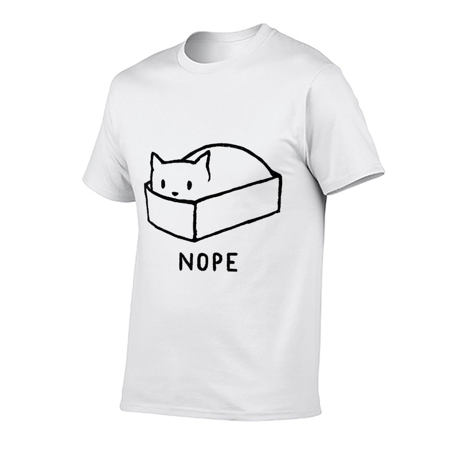 Nope Box Cat Funny For Men Women Fade-proof Color T-Shirt