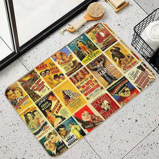 Vintage Hollywood Classic Movie Posters Bath Mat