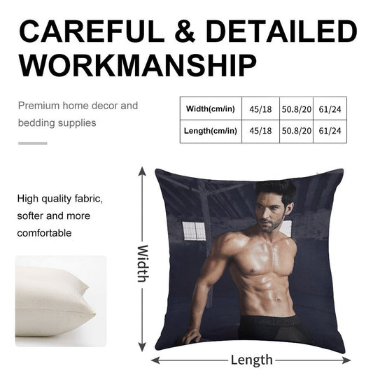 Tom Ellis Linen Throw Pillow Cover