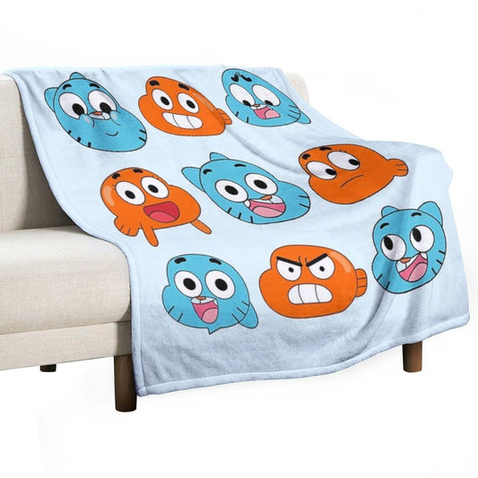 The Amazing World of Gumball™, Gumball & Darwin Faces Features Throw Blanket