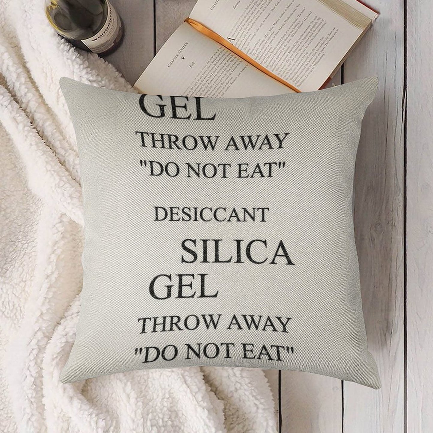 Do Not Eat - Silica Gel Linen Throw Pillow Cover