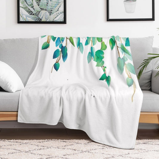 Vines Hanging Leaves Throw Blanket