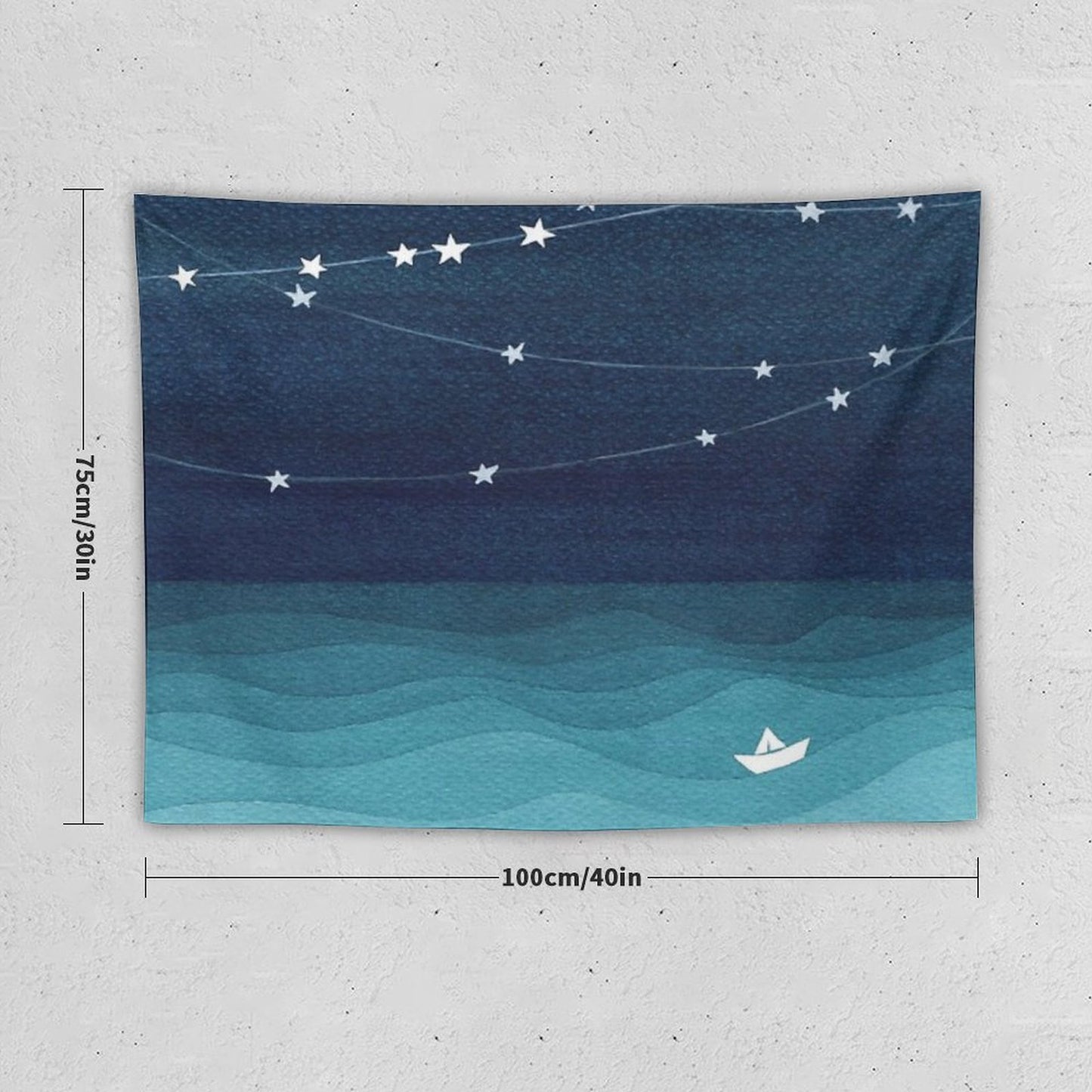 Garland of Stars, Teal Ocean Tapestry