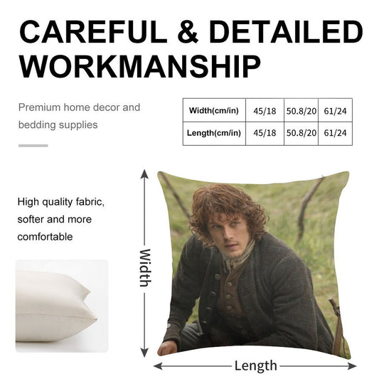 Jamie Fraser - Outlander Linen Throw Pillow Cover