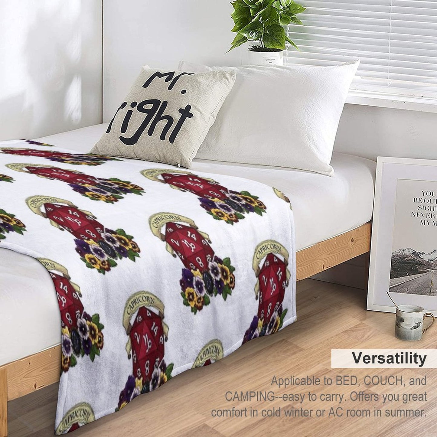 Dice Capricorn Throw Blanket