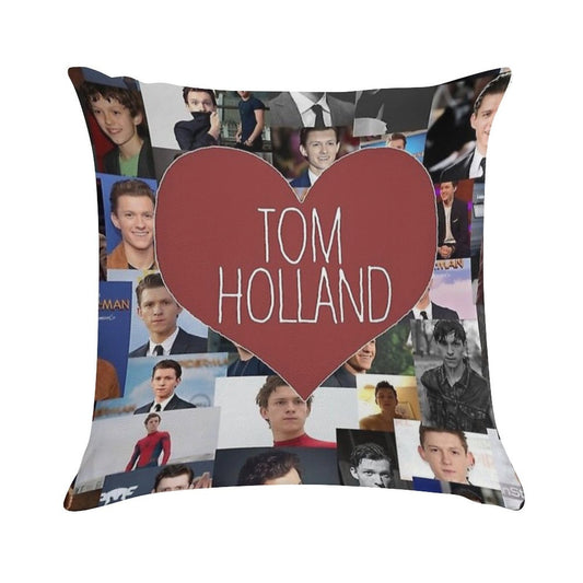 Tom Holland Blanketstickers Soft Short Plush Fabric Throw Pillow