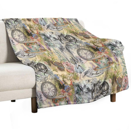 Cheshire Cat Alice in Wonderland Throw Blanket