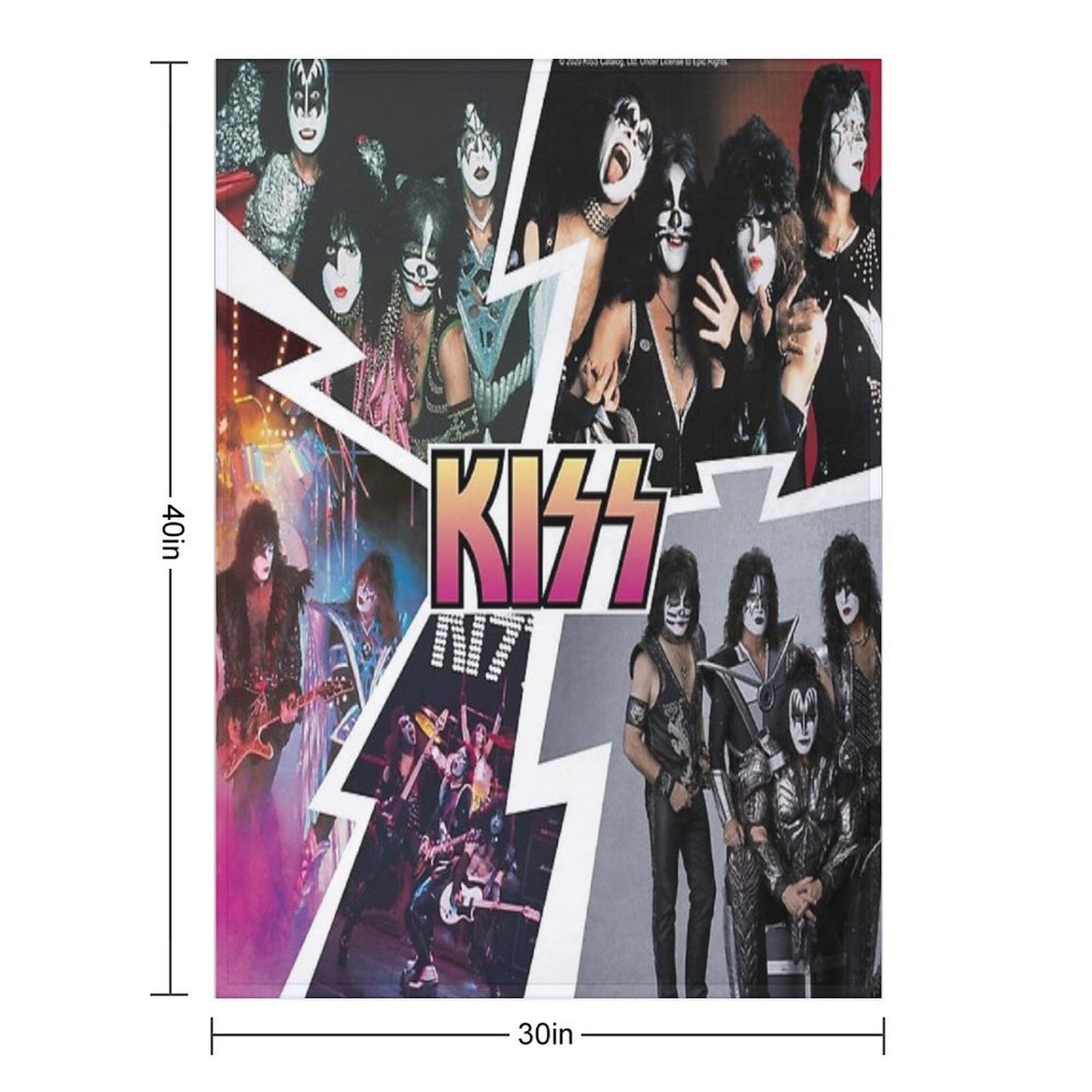 KISS Collage Throw Blanket
