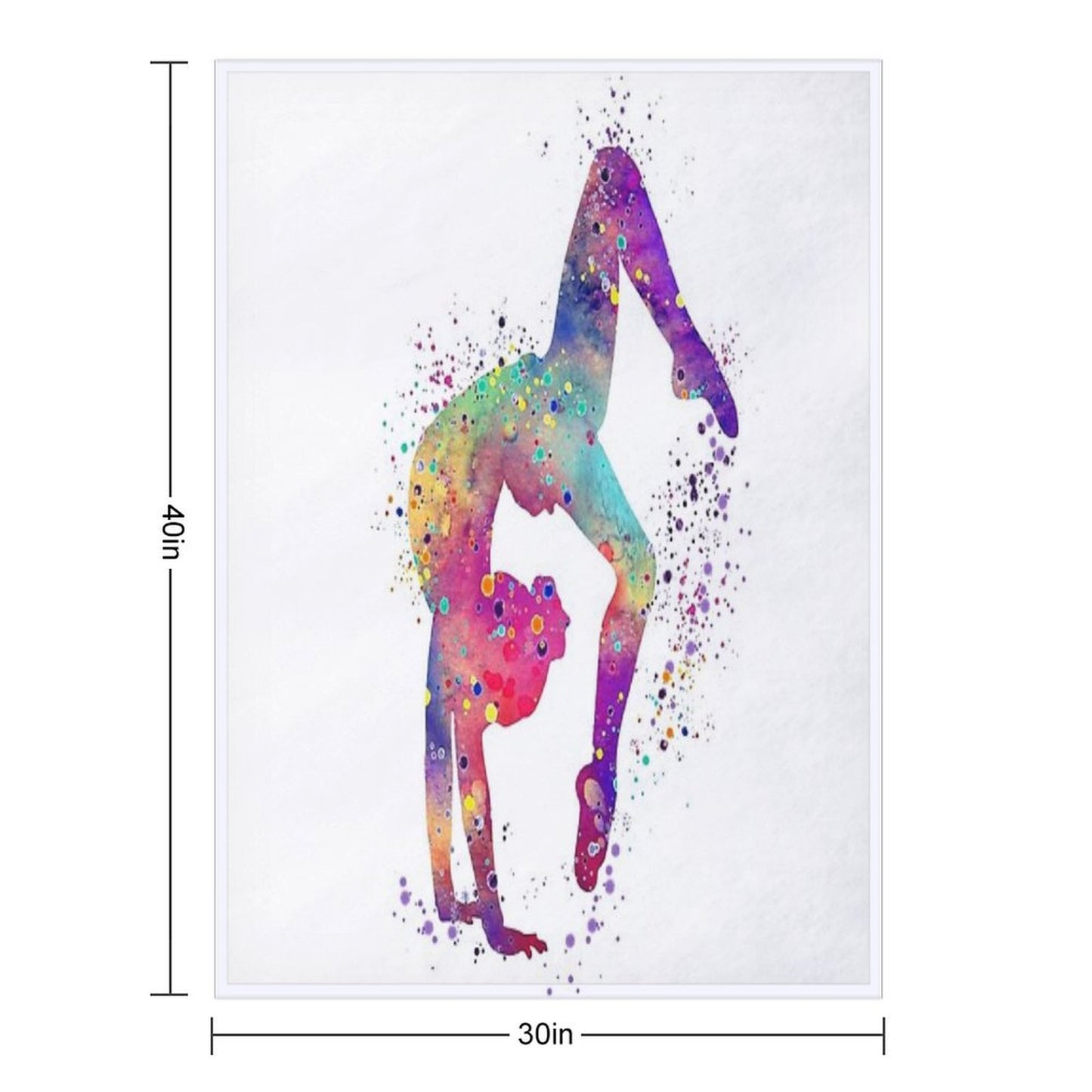 Gymnastics Girl Tumbling Colorful Watercolor Art Gift Throw Blanket