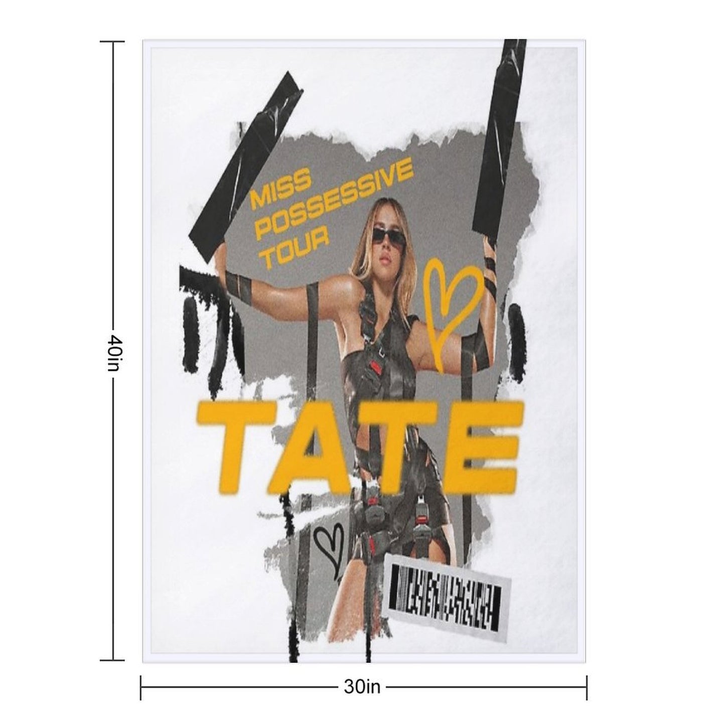 Tate McRae Miss Possessive Tour Top Throw Blanket