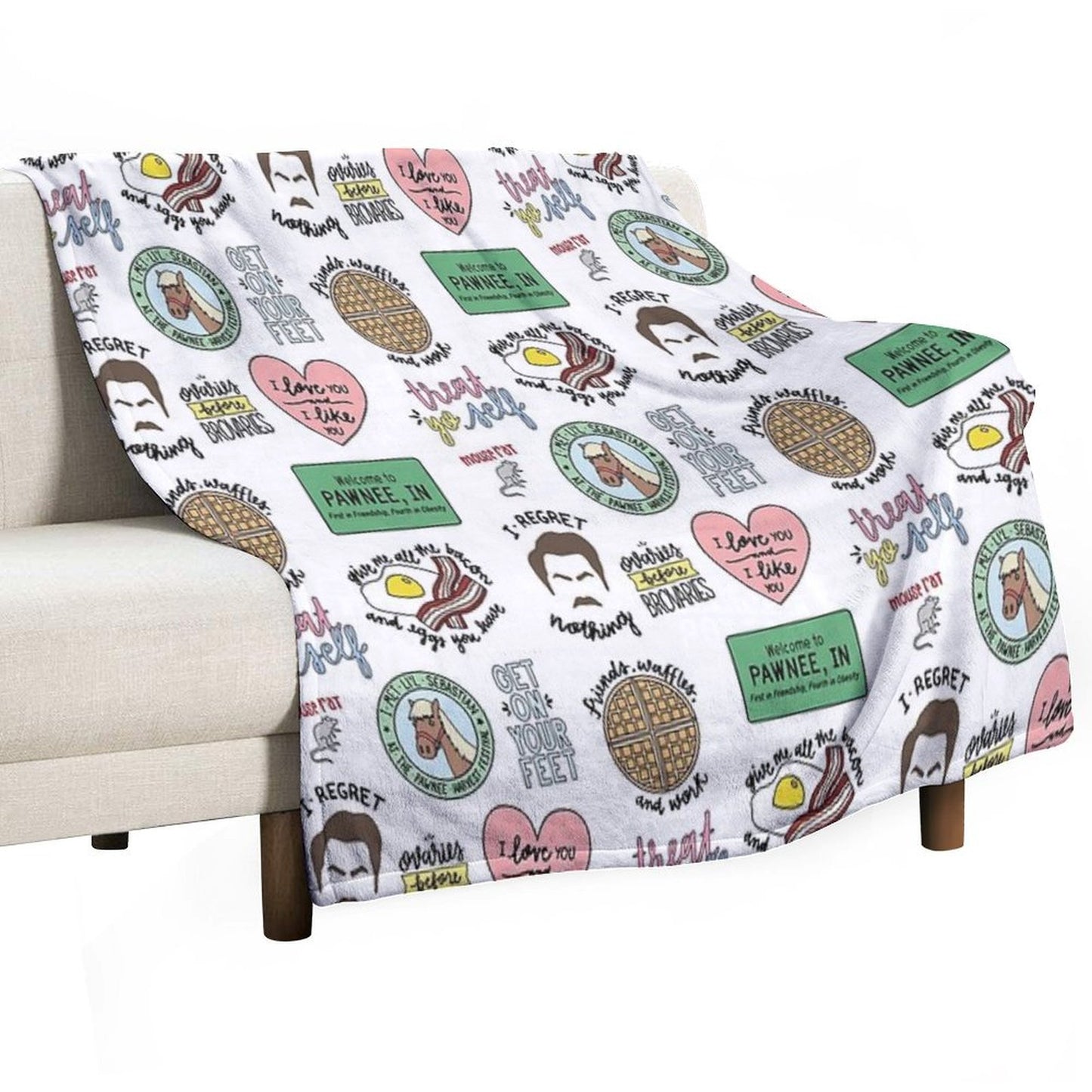 Parks And Recreation TV Show Art Throw Blanket