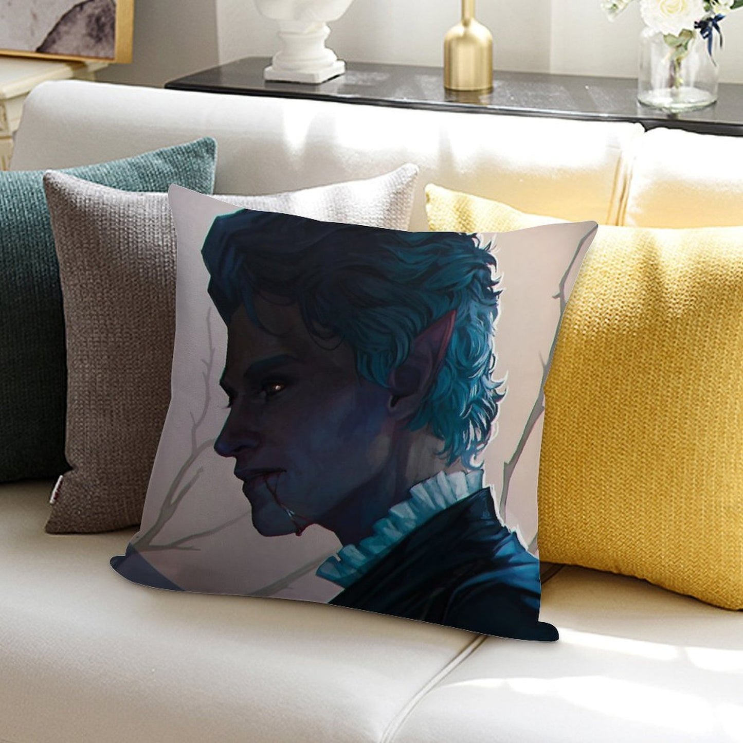 Astarion Soft Hidden Zipper Throw Pillow